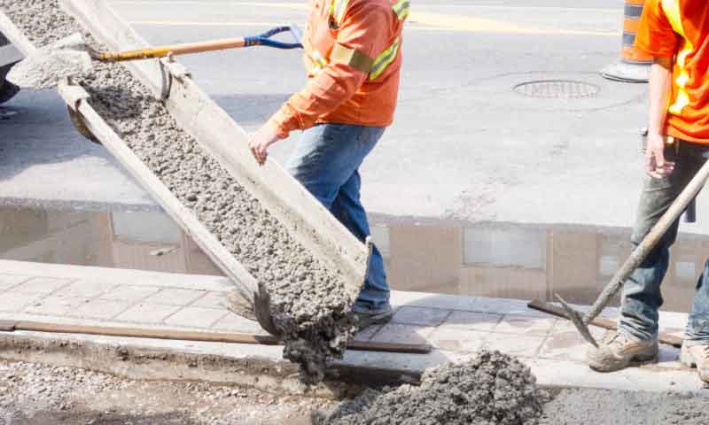 team at work in wellington pouring cement