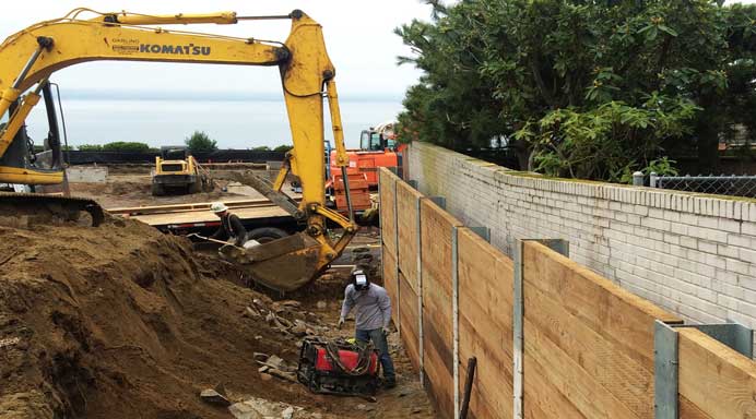 wellington excavation with retaining block walls